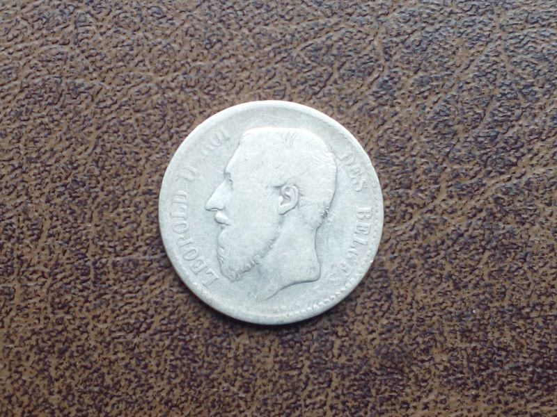  Срібло 1 франк 1886-го року королівство Бельгія 