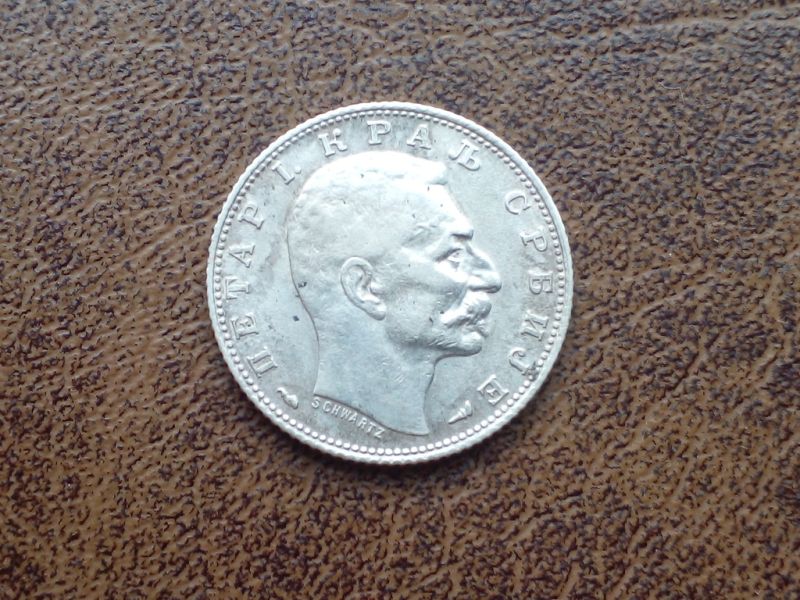  Срібло 1 динар 1915-й рік королівство Сербія 
