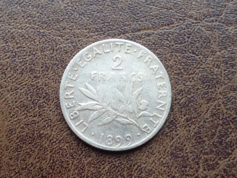 Срібло 2 франки 1899-го року Франція