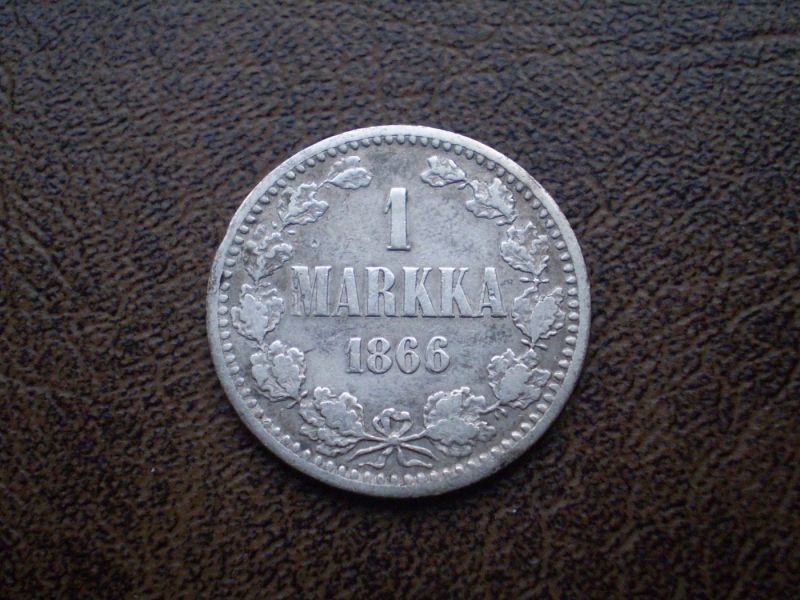 Срібло марка 1866-го року князівство Фінляндія, Російська імперія