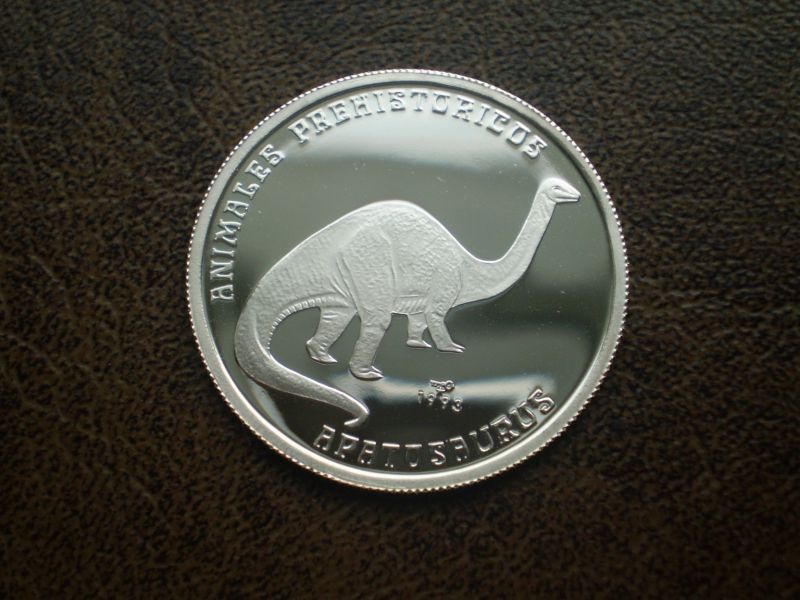Срібло Куба (Апатозавр) 5 песо 1993-го року