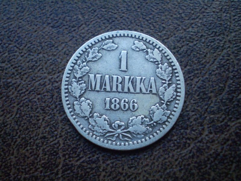  Срібло марка 1866-й рік князівство Фінляндія, Російська імперія 
