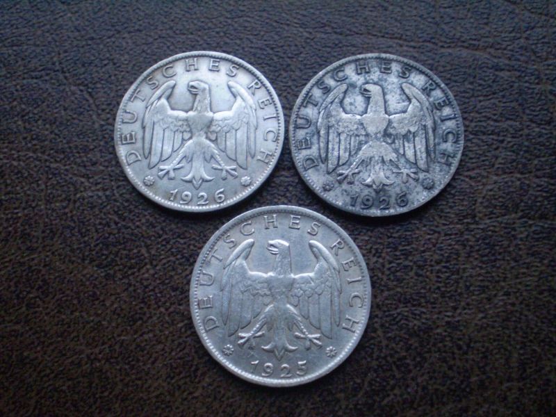 Срібло 1 марка 1925-го, 1926-го років Веймарська республіка