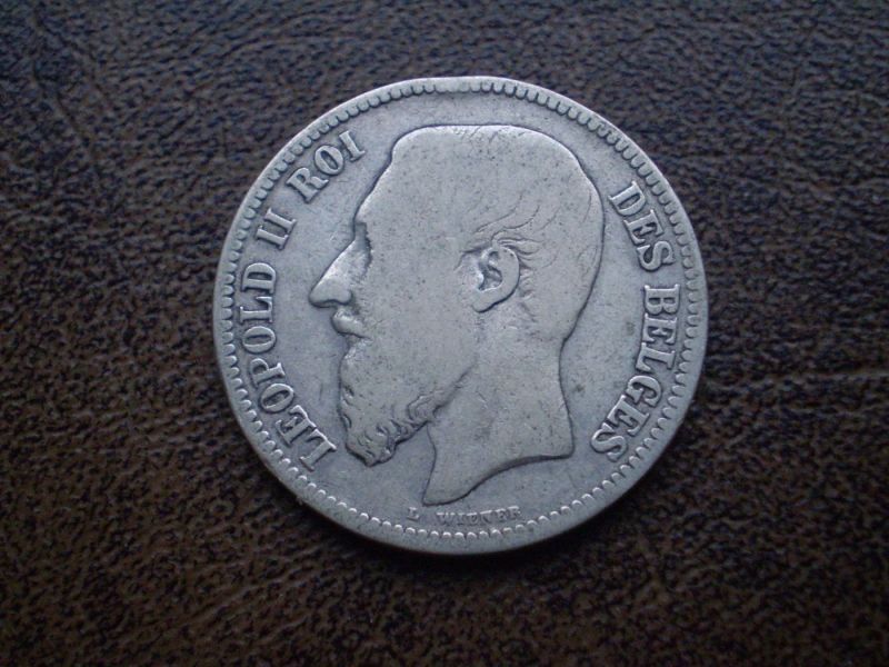 Срібло 2 франки 1867-го року королівство Бельгія