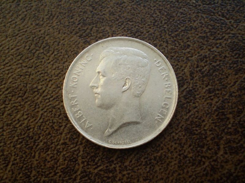  Срібло 1 франк 1912-го року королівство Бельгія 