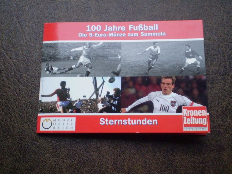 Срібло 5 євро (100 років футболу) 2004-го року республіка Австрія