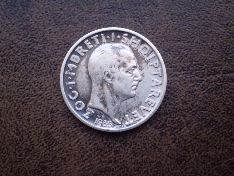 Срібло 1 франг ар 1935-го року королівство Албанія