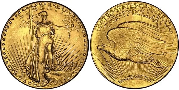 20 доларів Сент-Годенса 1933 р.